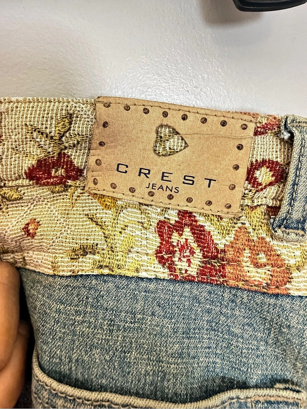 Vintage Crest The Collection Floral Boot Cut Jeans Plus Y2K Size 21/22 Boho - Picture 13 of 13